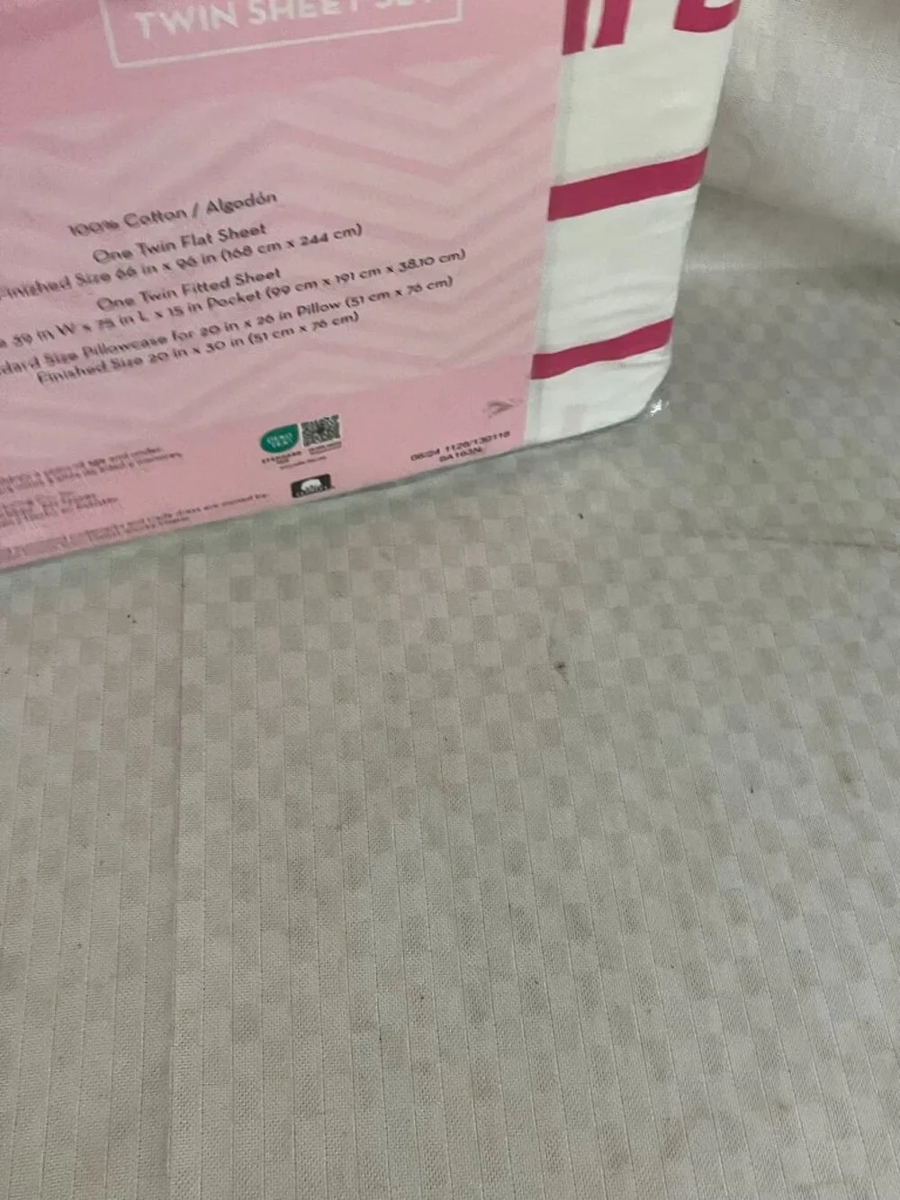 Barbie Movie Full Size Sheet Twin Set 100% Cotton Pink White Striped